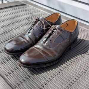 Johnston & Murphy Men's Melton Cap Toe Oxford Brown Leather Dress Shoes Sz 12